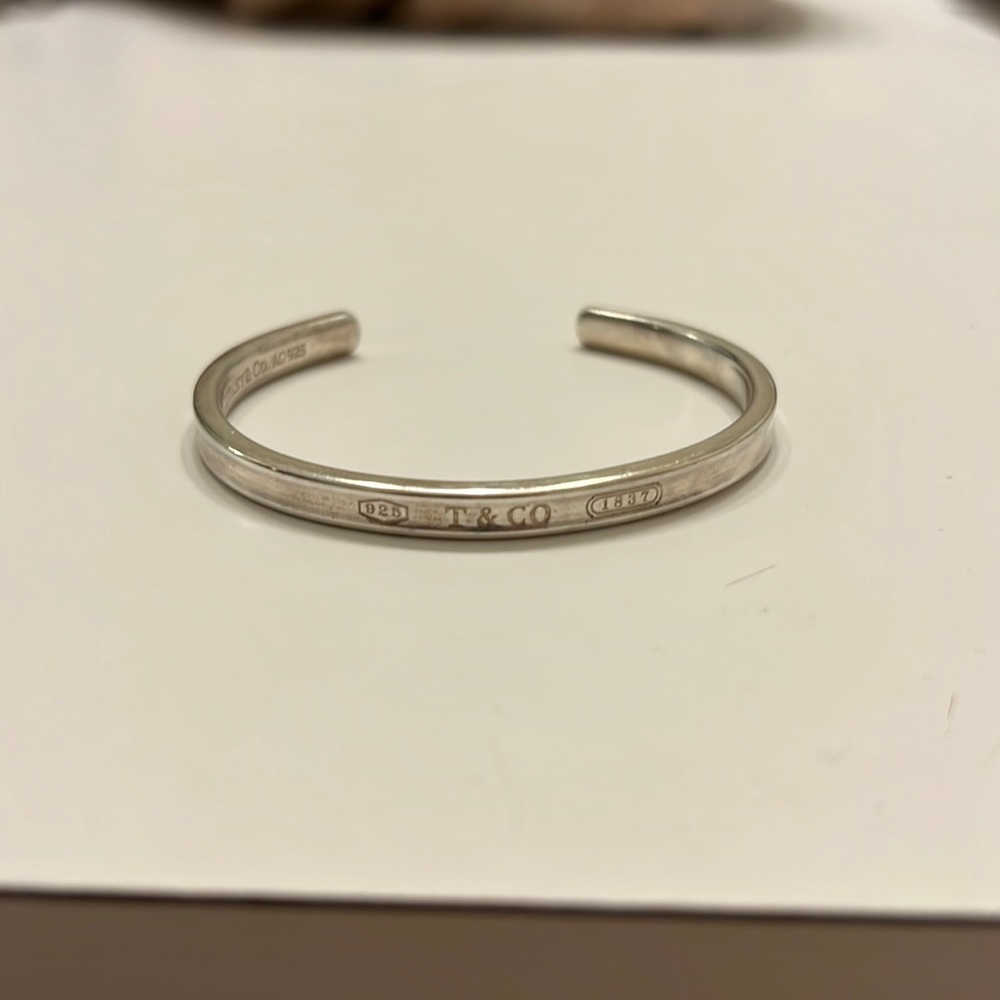 Silver Tiffany and co cuff bracelet! Barely worn, no scratches. Like new!
